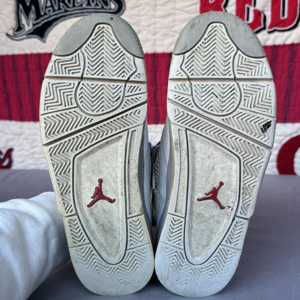 Size 9.5 - Jordan‎ 4 Retro Mid White Oreo Grey White Leather (CT8527-100)